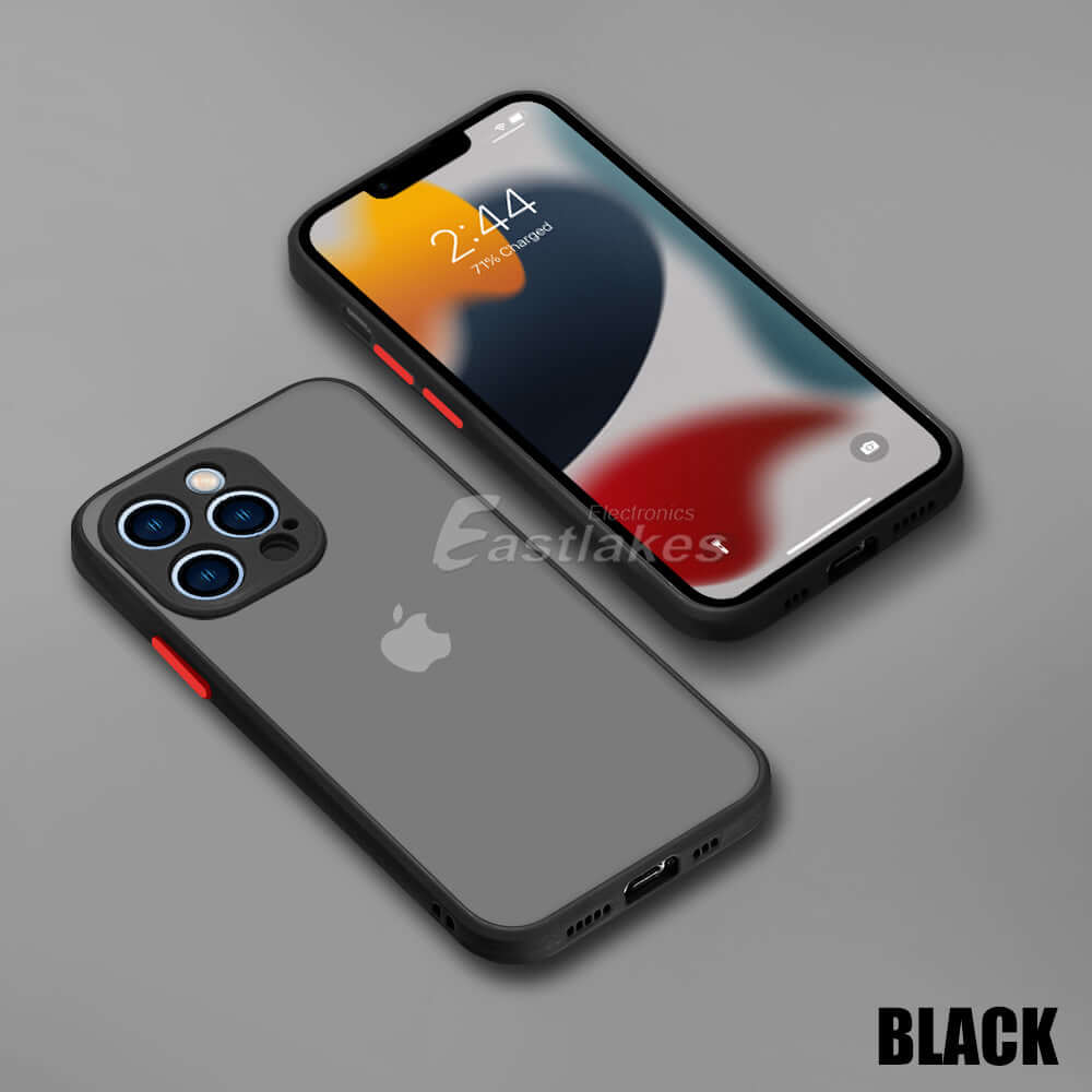 Matte Bumper Case for iPhone 13 12 Black - Eastlakes Electronics