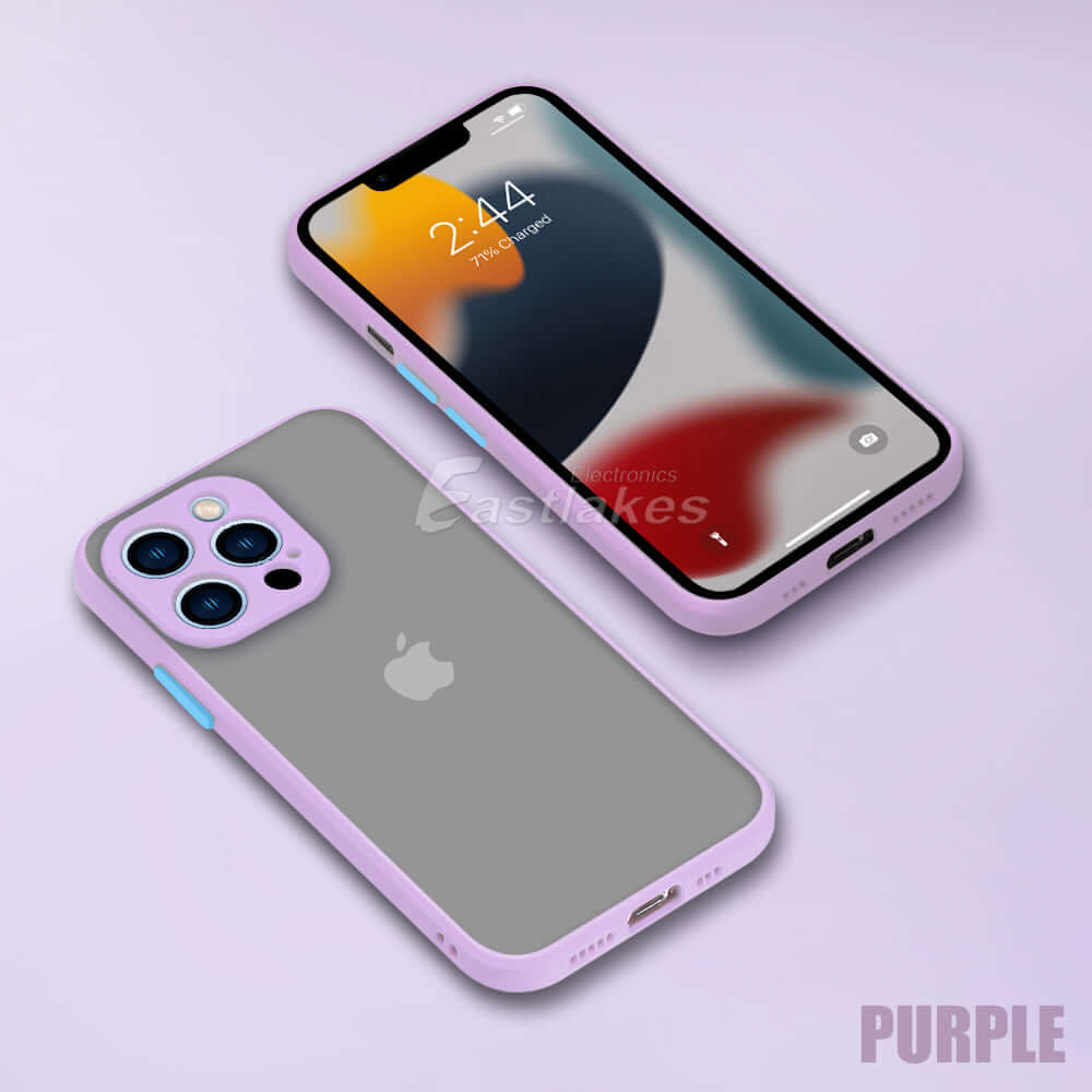Matte Bumper Case for iPhone 13 12 Purple - Eastlakes Electronics