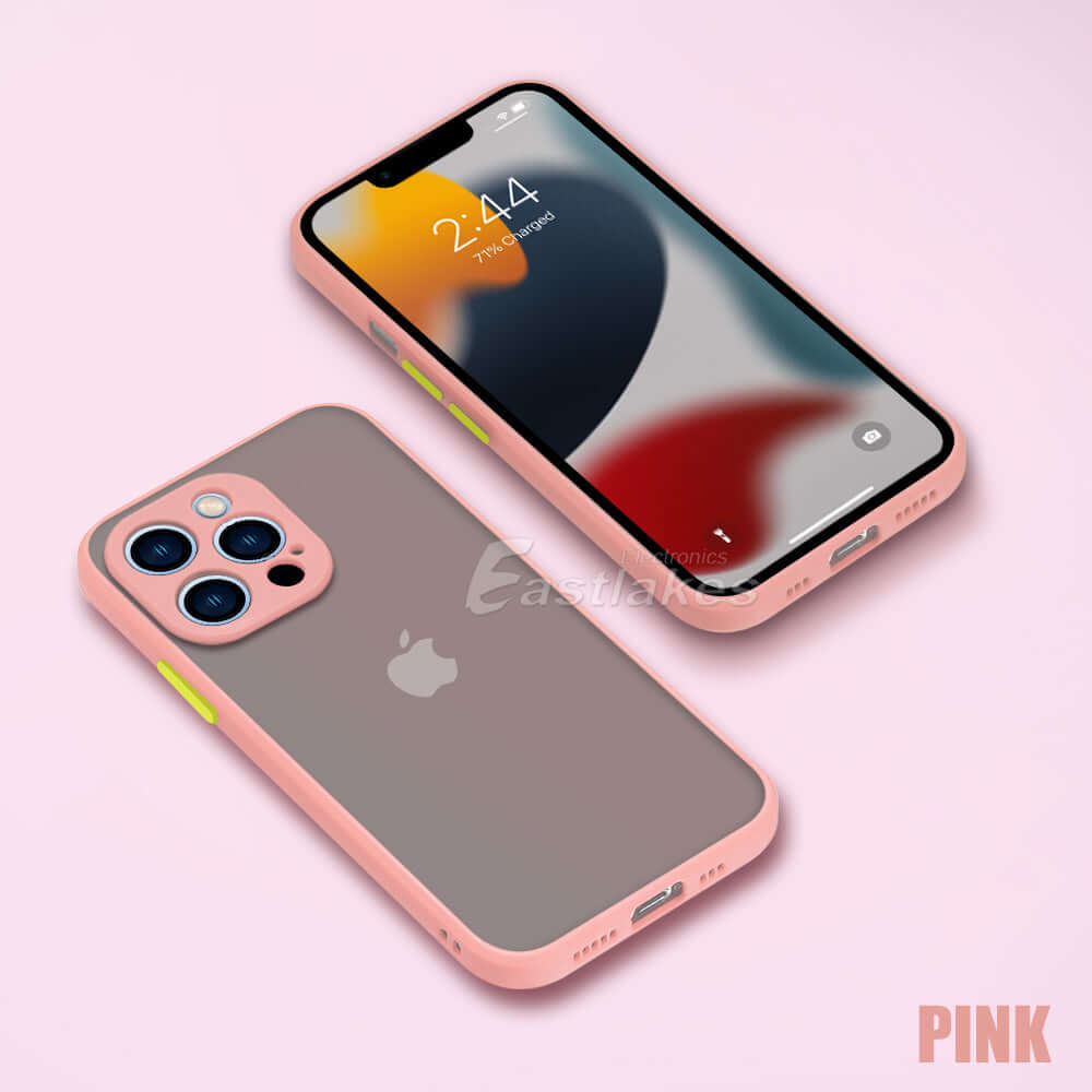 Matte Bumper Case for iPhone 13 12 Pink - Eastlakes Electronics