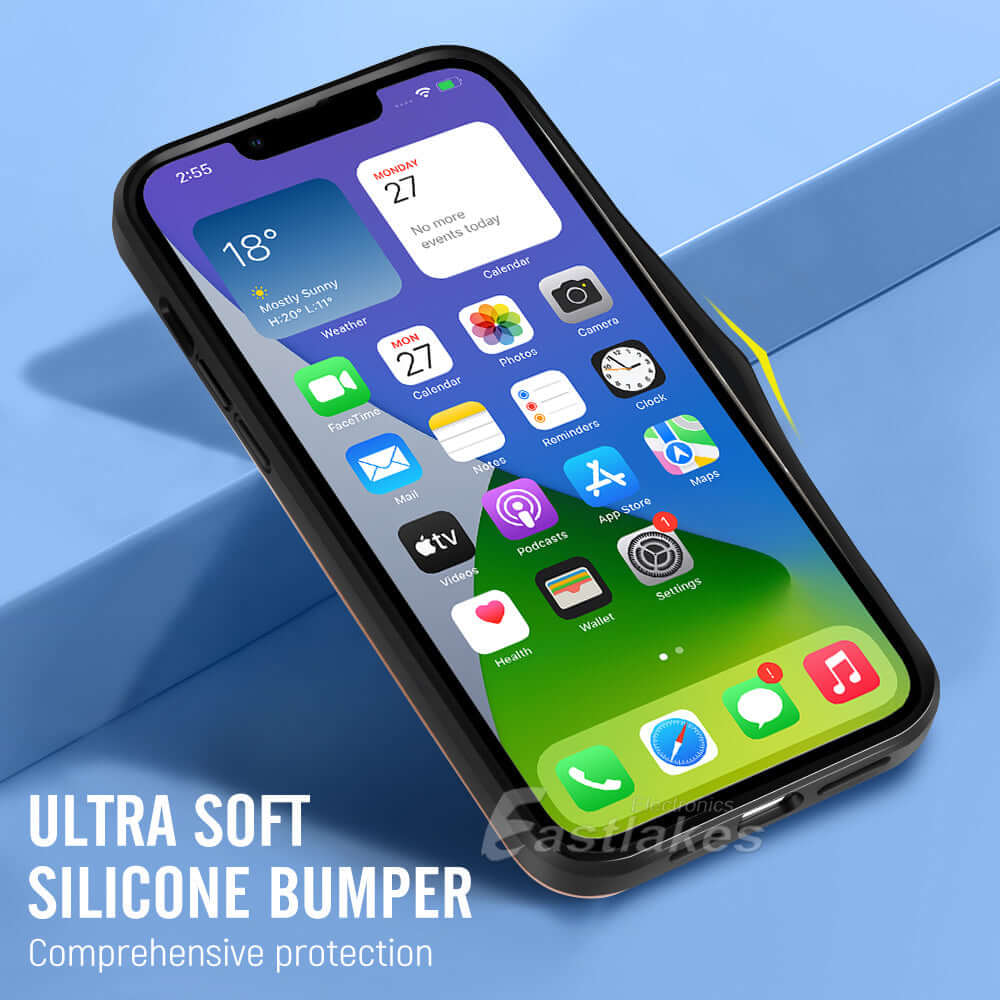 Shockproof Sliding Card Pocket Case Cover For iPhone 13 / 12 / 11 / XS / XR Series - Eastlakes Electronics