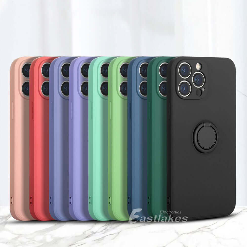 Silicone Case with Ring Holder for iPhone 13 12 11 - Eastlakes Electronics