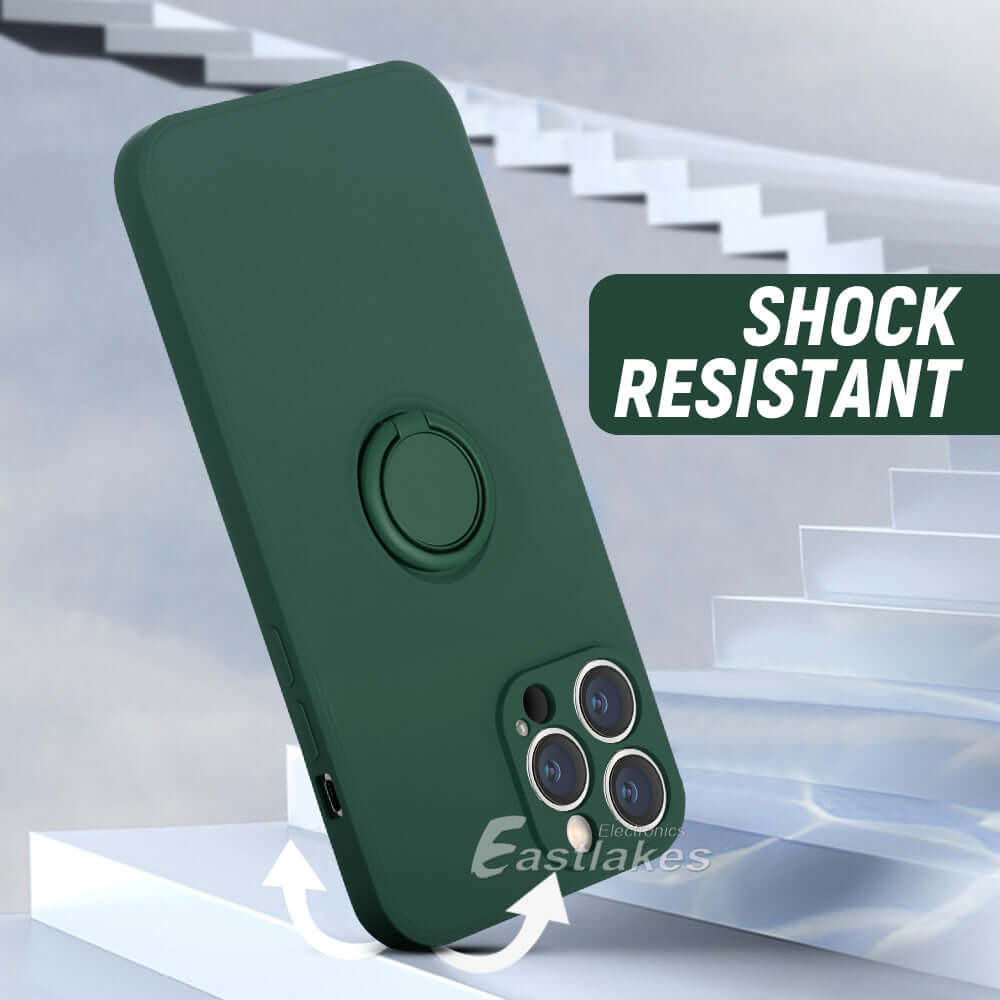 Silicone Case with Ring Holder for Apple iPhone 14/14 Plus/14 Pro/14 Pro Max - Eastlakes Electronics