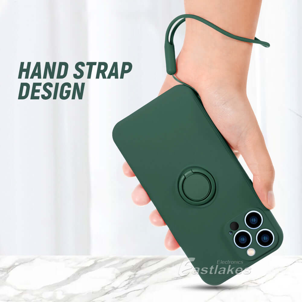 Silicone Case with Ring Holder for iPhone 13 12 11 - Eastlakes Electronics