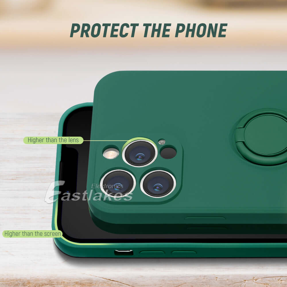 Silicone Case with Ring Holder for Apple iPhone 14/14 Plus/14 Pro/14 Pro Max - Eastlakes Electronics