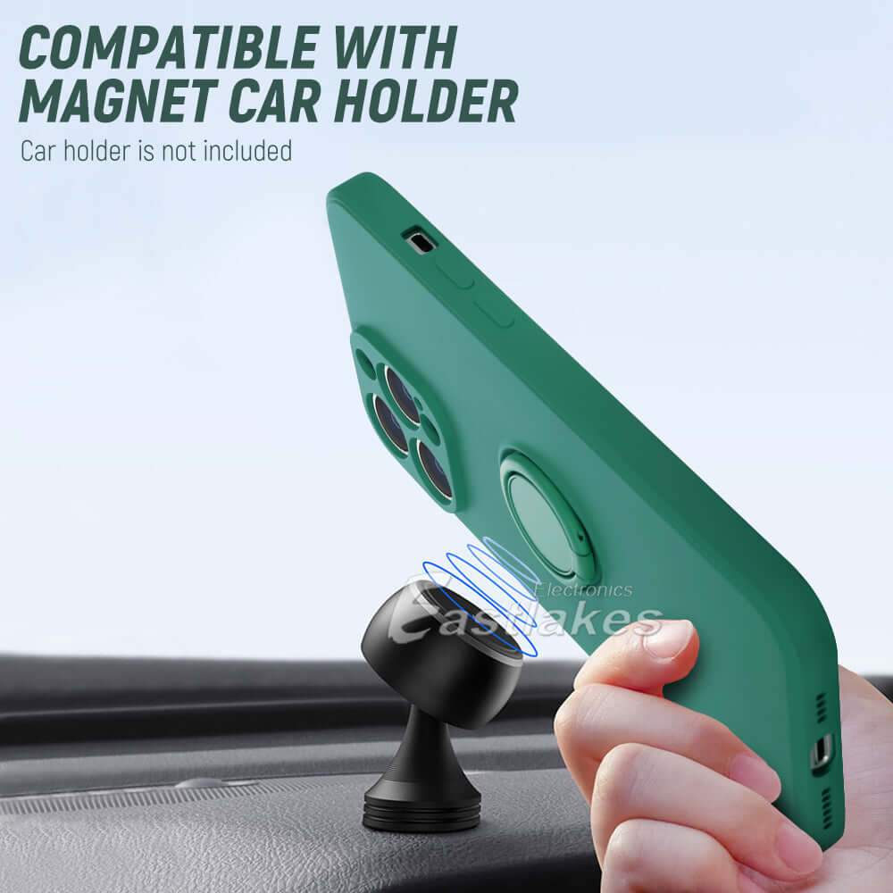 Silicone Case with Ring Holder for iPhone 13 12 11 - Eastlakes Electronics