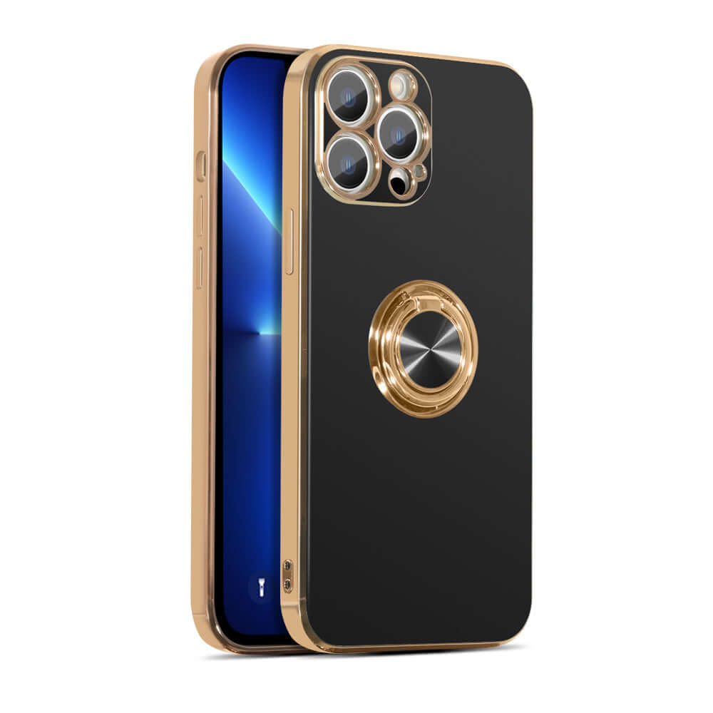 Cute Silicone Ring Holder Stand Case for iPhone Black - Eastlakes Electronics