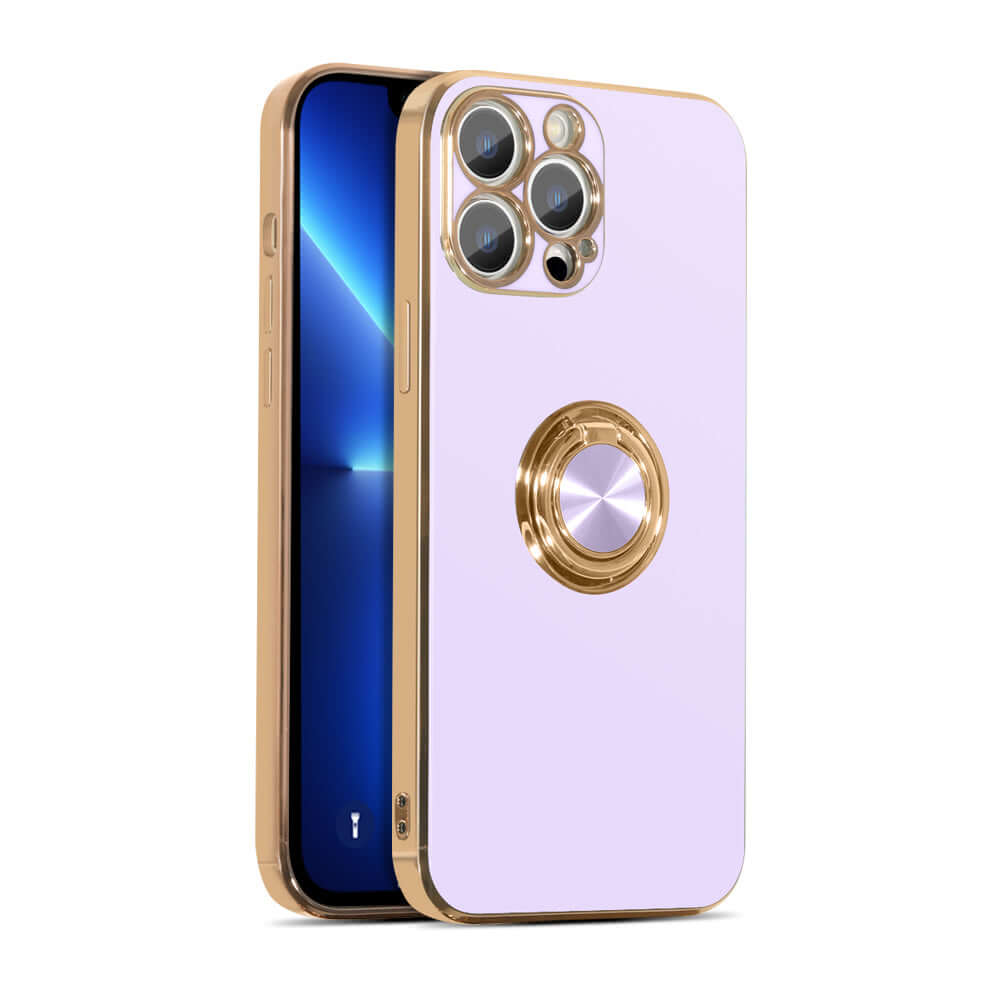 Cute Silicone Ring Holder Stand Case for iPhone Pink Purple - Eastlakes Electronics