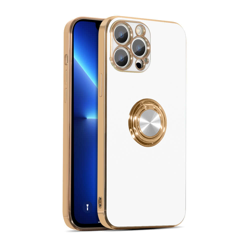 Cute Silicone Ring Holder Stand Case for iPhone white - Eastlakes Electronics