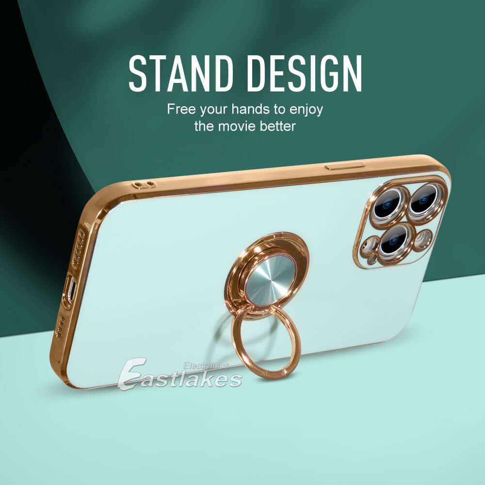 Cute Silicone Ring Holder Stand Case for iPhone 14 13 12 11 Pro XS Max Plus XR - Eastlakes Electronics