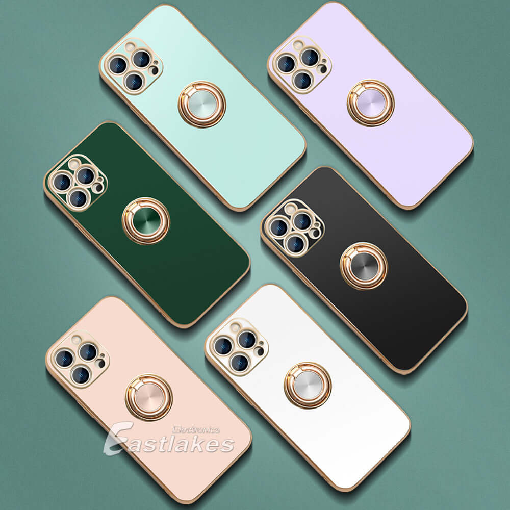 Cute Silicone Ring Holder Stand Case for iPhone 14 13 12 11 Pro XS Max Plus XR - Eastlakes Electronics