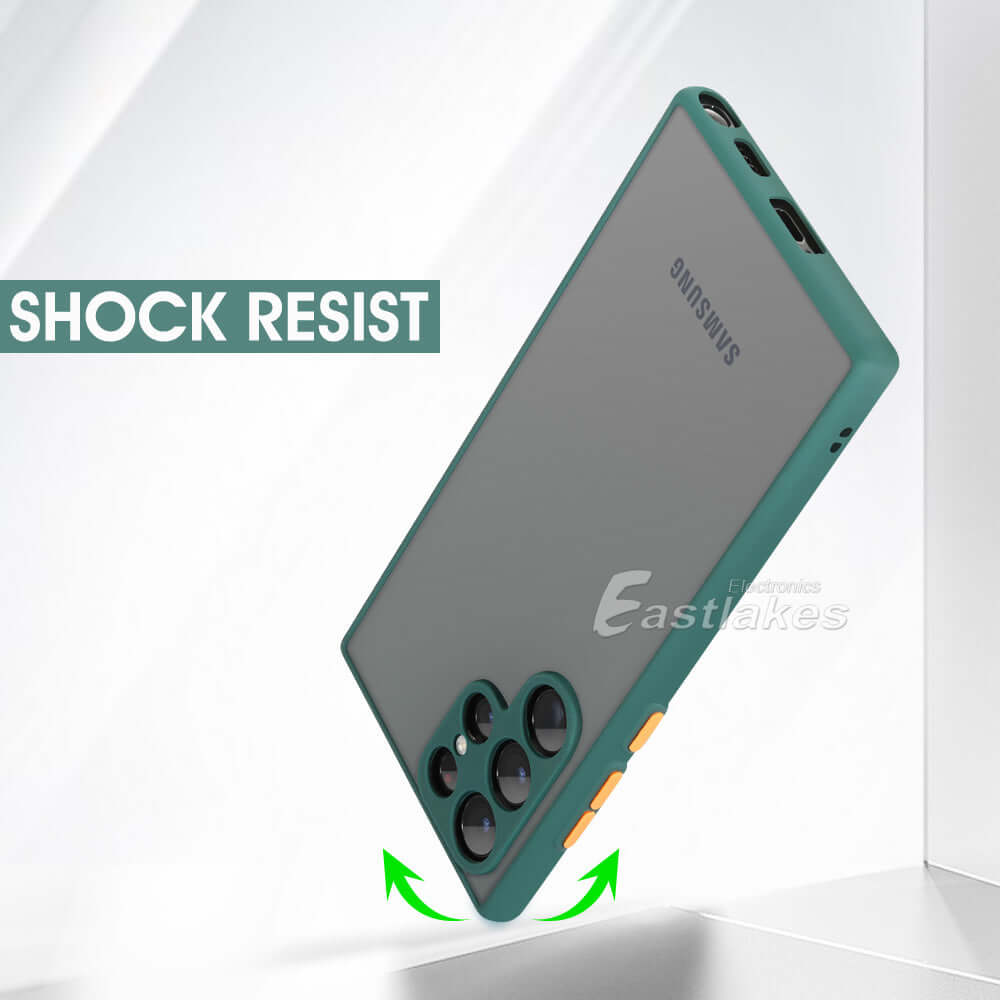 Shockproof Armor Matte Back Case Cover For Samsung Galaxy S22 S21 S20 S10 - Eastlakes Electronics