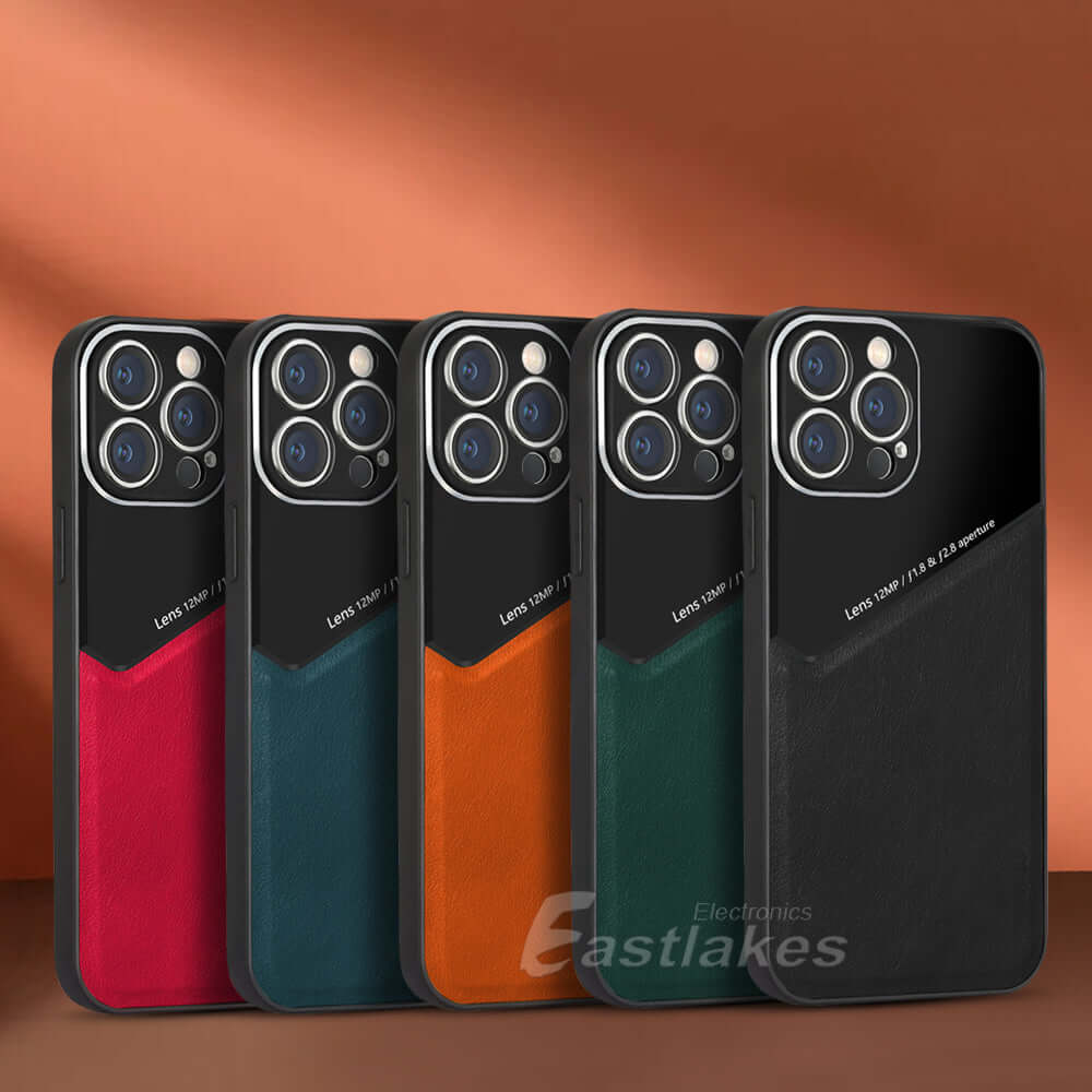 Luxury Hybrid Leather Case for iPhone 11 12 13 Pro Max mini XS - Eastlakes Electronics