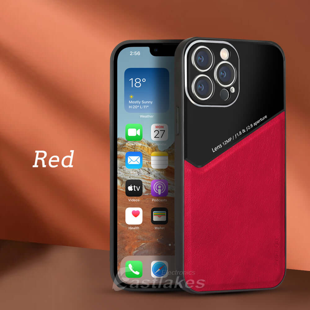 Luxury Hybrid Leather Case for iPhone 11 12 13 Pro Max mini XS - Eastlakes Electronics