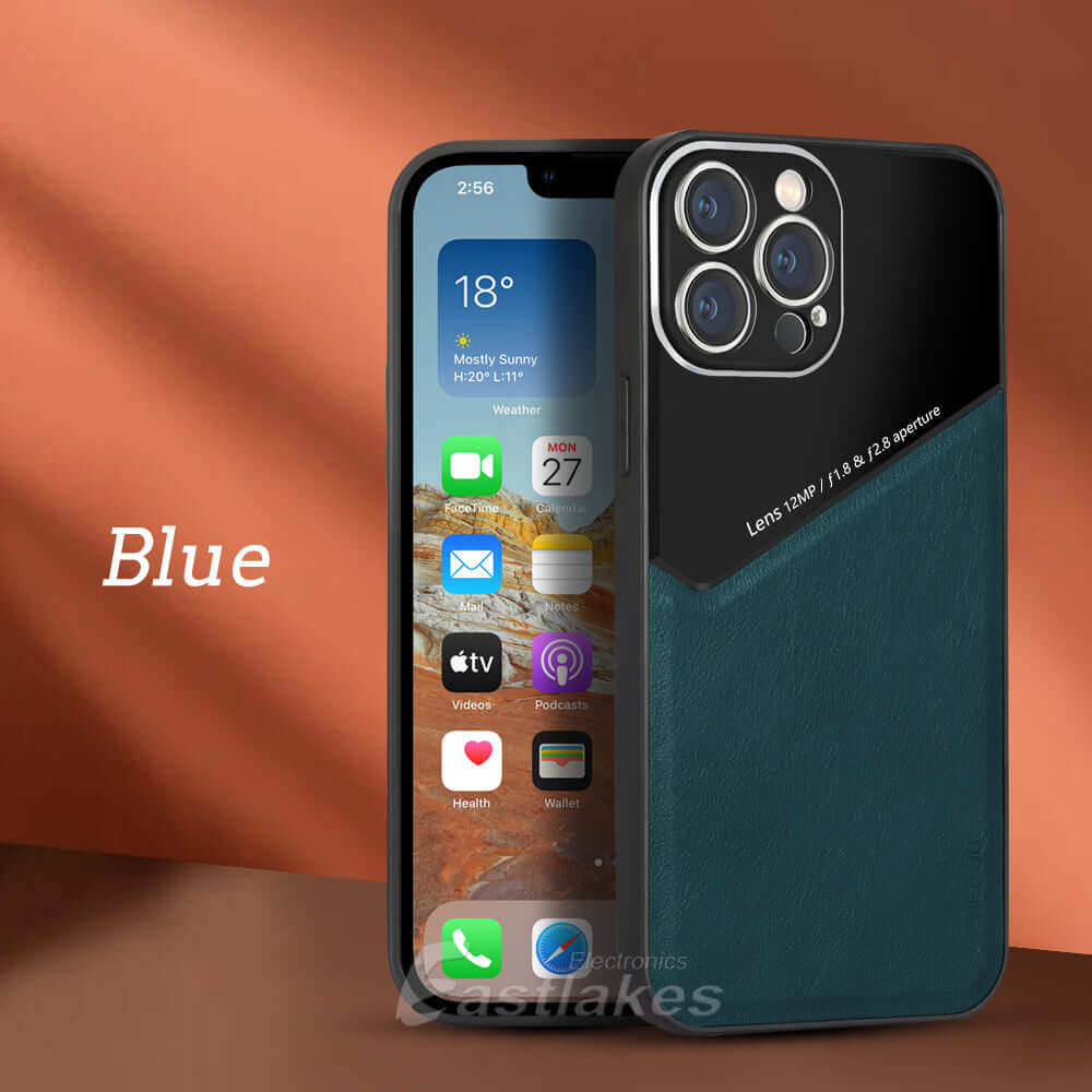 Luxury Hybrid Leather Case for iPhone 11 12 13 Pro Max mini XS - Eastlakes Electronics