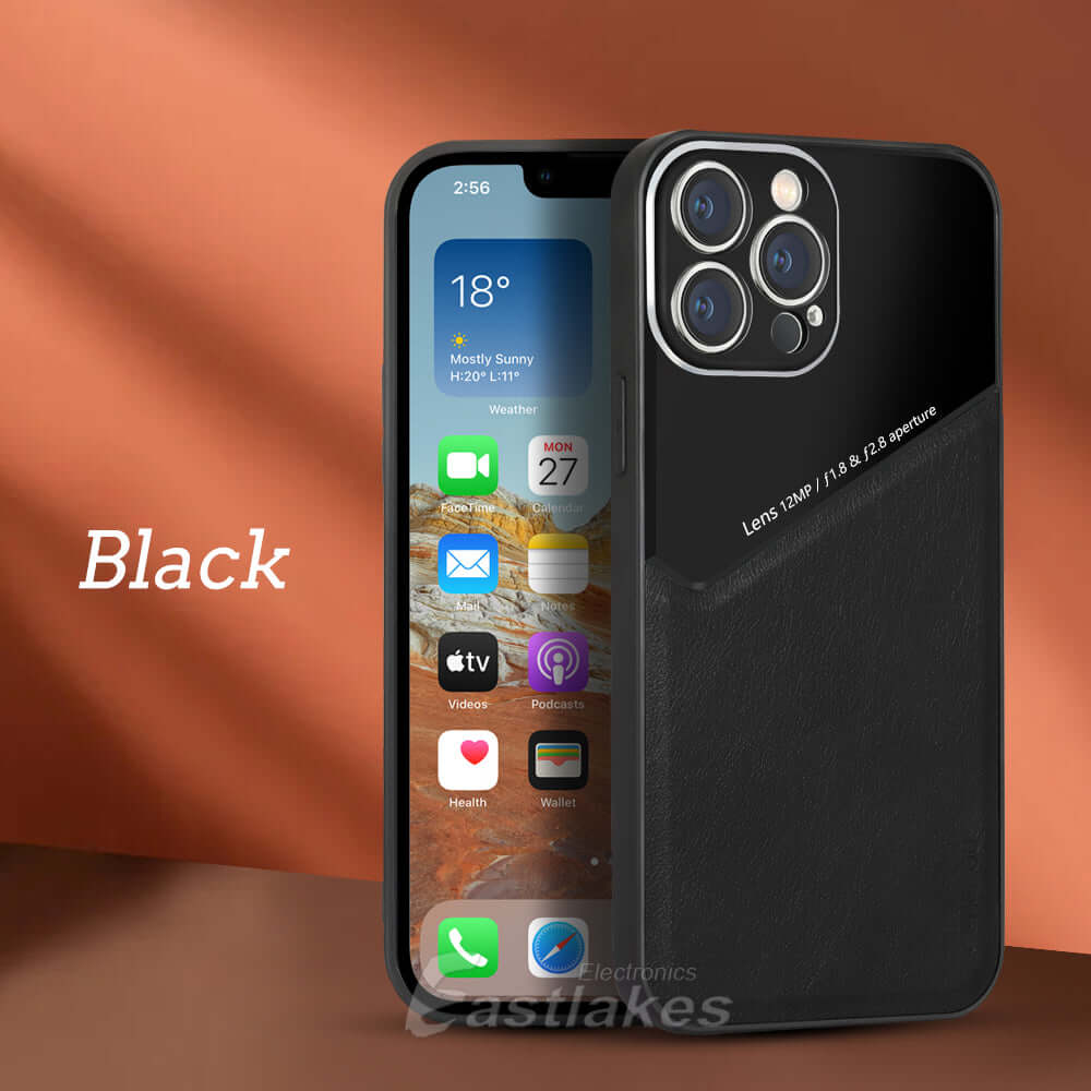 Luxury Hybrid Leather Case for iPhone 11 12 13 Pro Max mini XS - Eastlakes Electronics