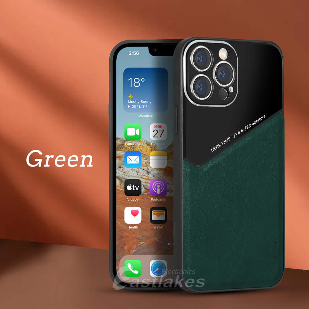 Luxury Hybrid Leather Case for iPhone 11 12 13 Pro Max mini XS - Eastlakes Electronics