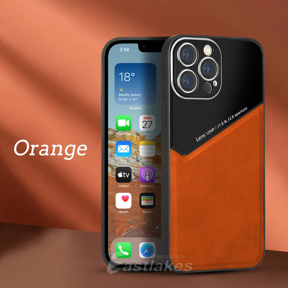 Luxury Hybrid Leather Case for iPhone 11 12 13 Pro Max mini XS - Eastlakes Electronics