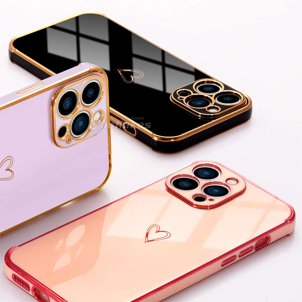 Cute Heart Case For iPhone 14 13 12 11 Pro Max XR 8 7 SE XS MAX Mini - Eastlakes Electronics