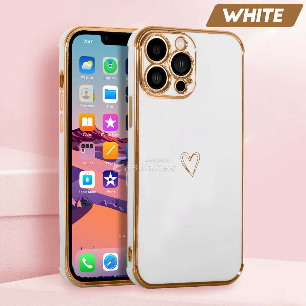 Cute Heart Case For iPhone 14 13 12 11 Pro Max XR 8 7 SE XS MAX Mini - Eastlakes Electronics