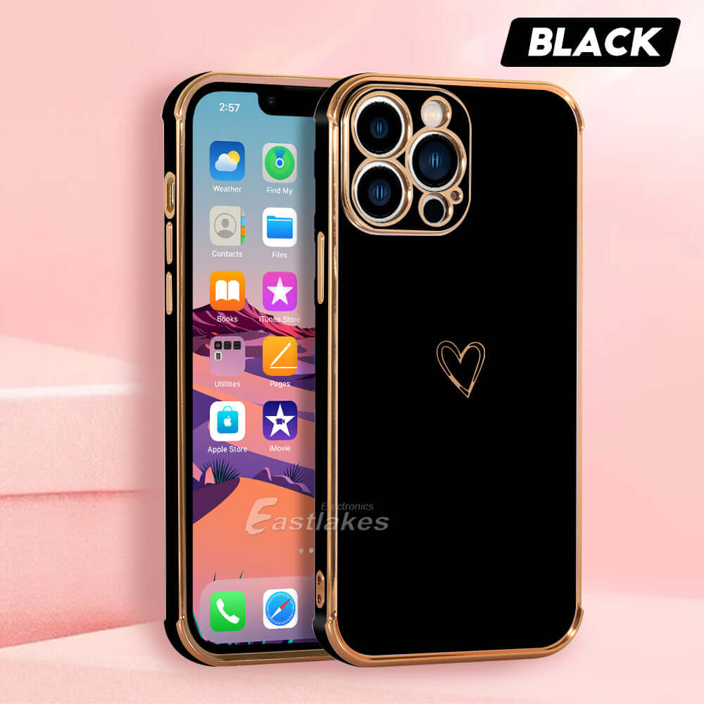Cute Heart Case For iPhone 14 13 12 11 Pro Max XR 8 7 SE XS MAX Mini - Eastlakes Electronics
