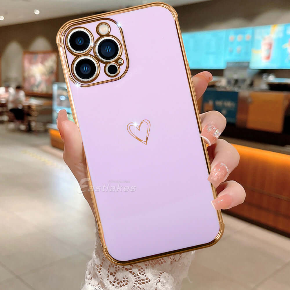 Cute Heart Case For iPhone 14 13 12 11 Pro Max XR 8 7 SE XS MAX Mini - Eastlakes Electronics