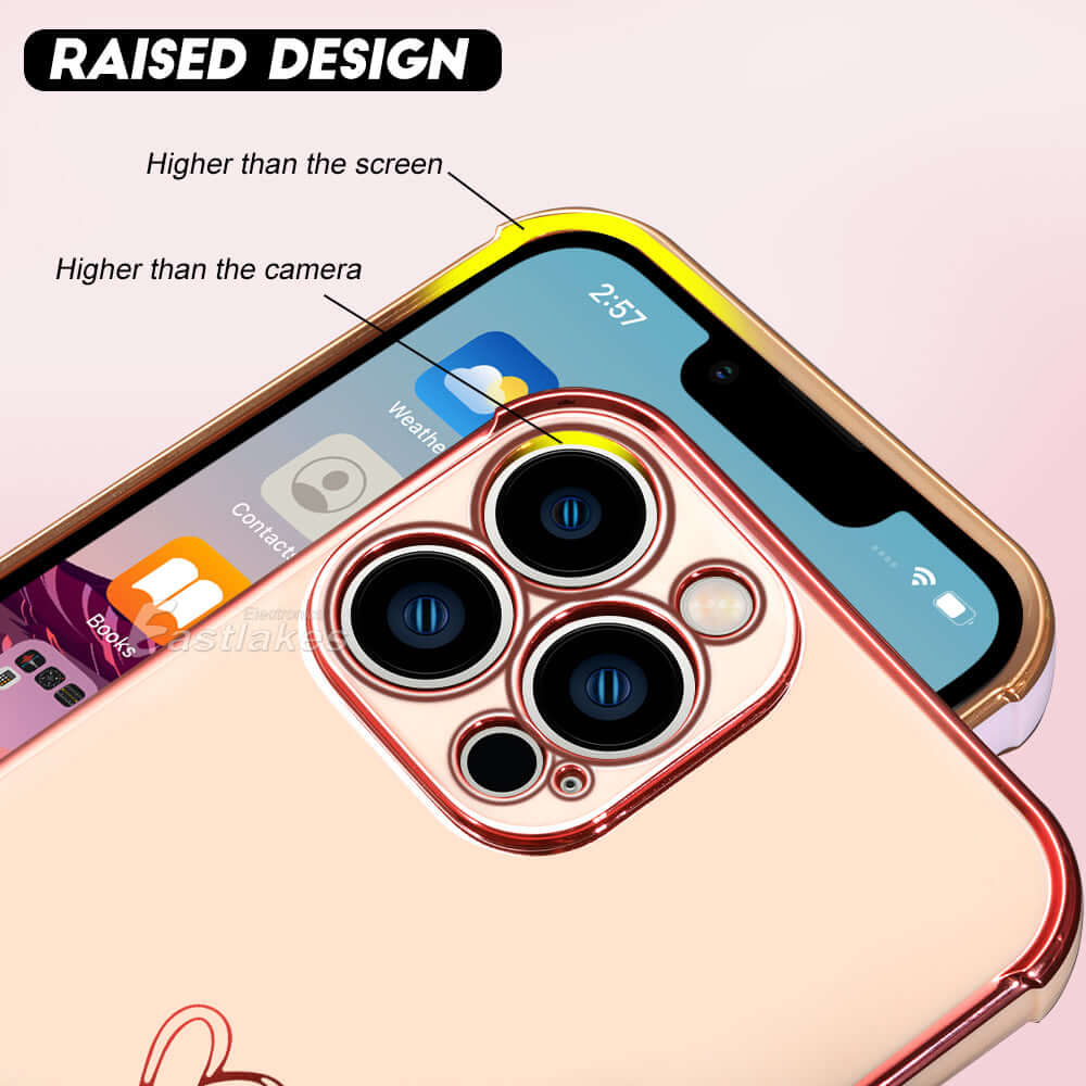 Cute Heart Case For iPhone 14 13 12 11 Pro Max XR 8 7 SE XS MAX Mini - Eastlakes Electronics