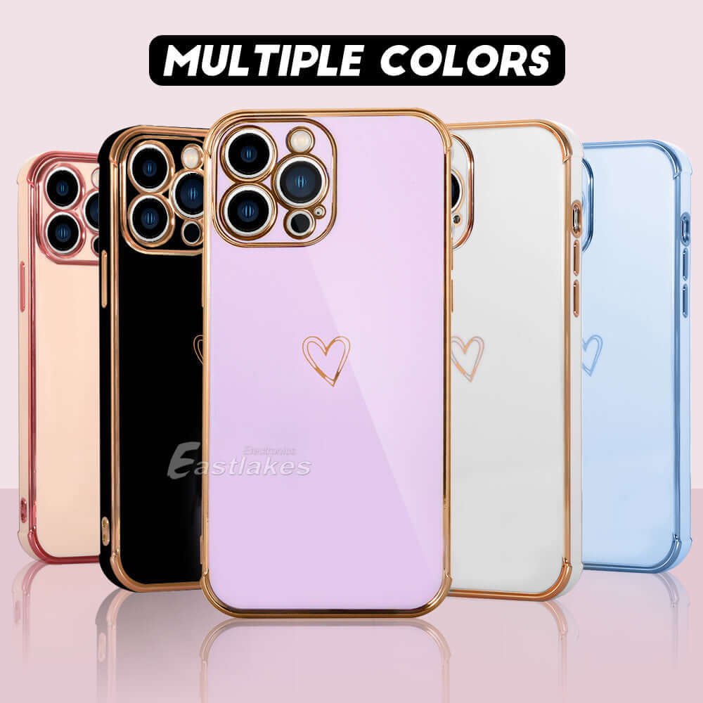 Cute Heart Case For iPhone 14 13 12 11 Pro Max XR 8 7 SE XS MAX Mini - Eastlakes Electronics