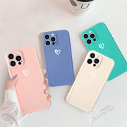 Cute Heart Pastel Silicone Case for Apple iPhone 13 12 11 X 7 8 - Eastlakes Electronics