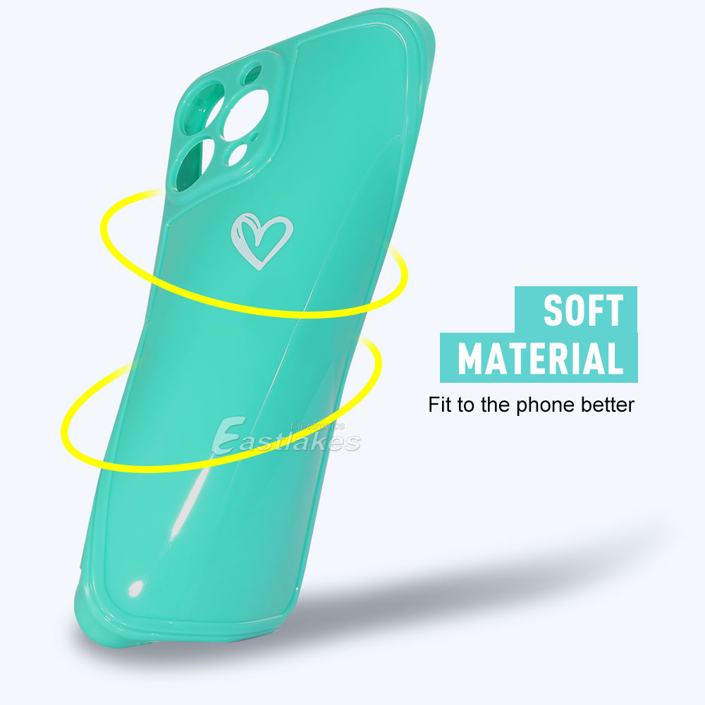 Cute Heart Pastel iPhone Case for Apple iPhone 13 12 11 X 7 8 - Eastlakes Electronics