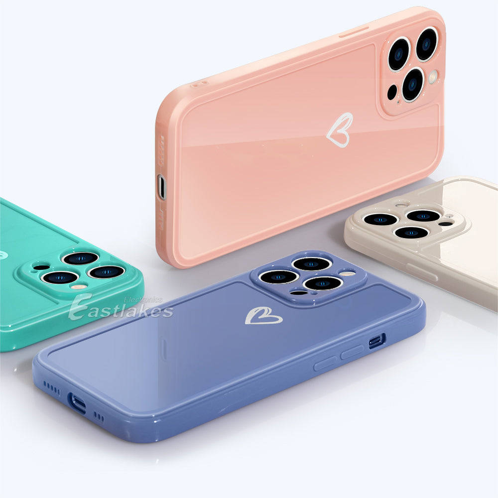 Cute Heart Pastel iPhone Case for Apple iPhone 13 12 11 X 7 8 - Eastlakes Electronics