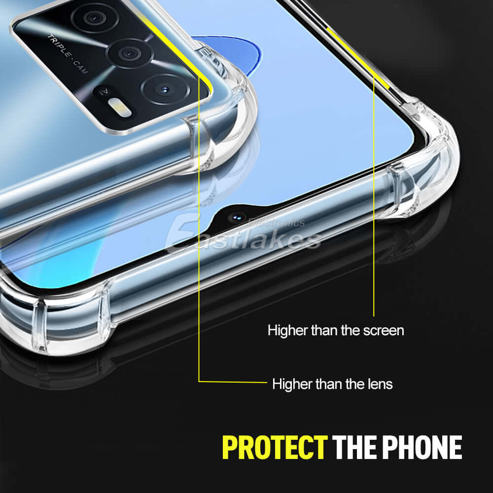 Shockproof Heavy Duty protective Clear Silicone Case Cover For Oppo A16S A54S - Eastlakes Electronics
