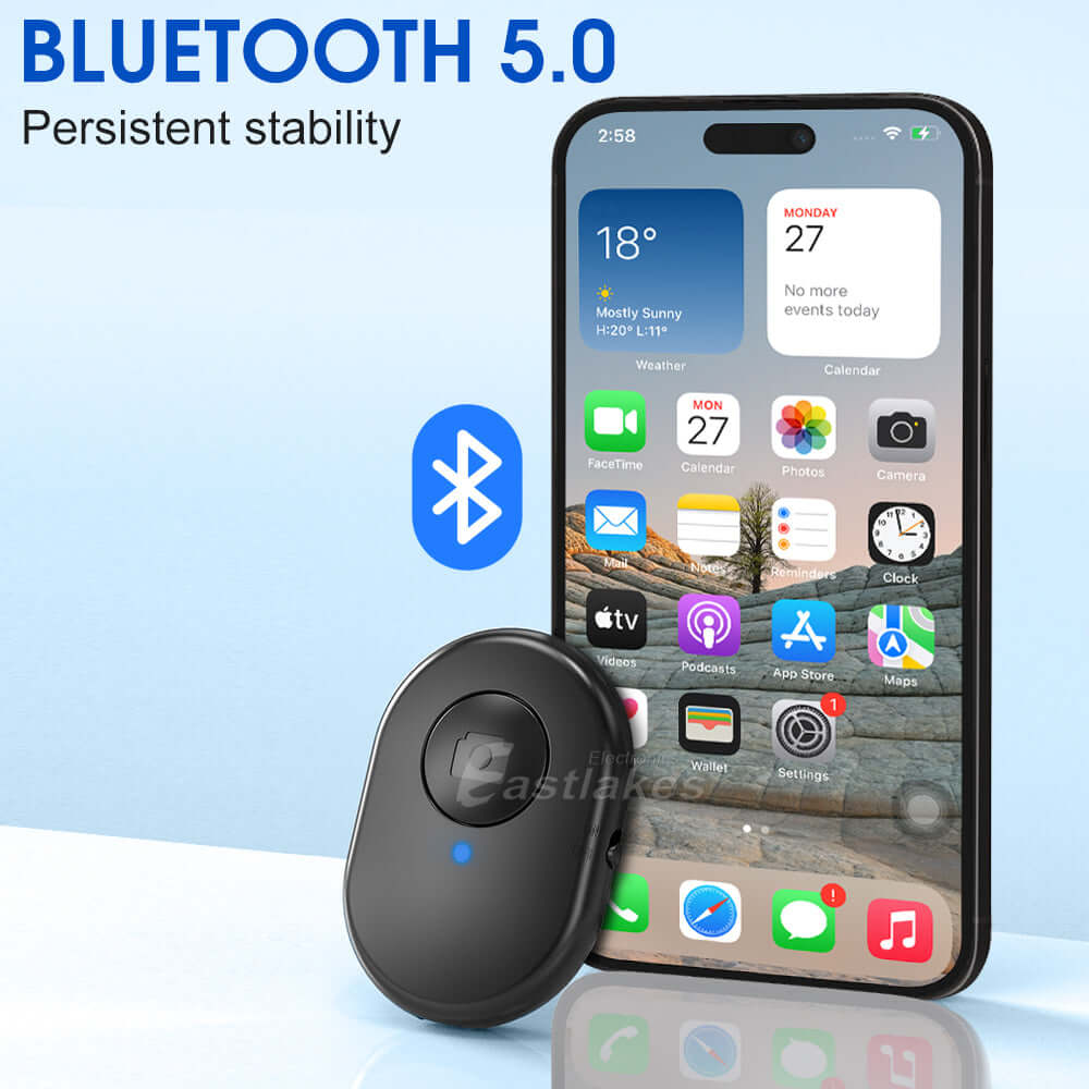 Rechargeable Wireless Bluetooth Remote Control Camera Shutter Release IOS Andriod Best - Eastlakes Electronics