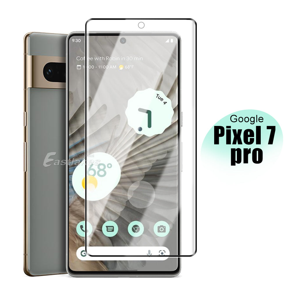 Full Cover Screen Protector Tempered Glass 9H Hardness For Google Pixel 7 Pro- Eastlakes Electronics