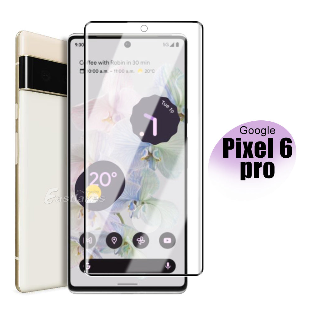 Full Cover Screen Protector Tempered Glass 9H Hardness For Google Pixel 6 Pro - Eastlakes Electronics