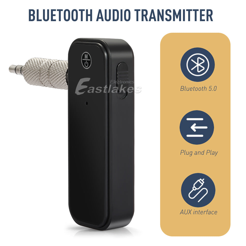 Bluetooth 5.0 Transmitter Receiver Audio Adapter AUX 3.5mm TV CAR PC Speaker - Eastlakes Electronics