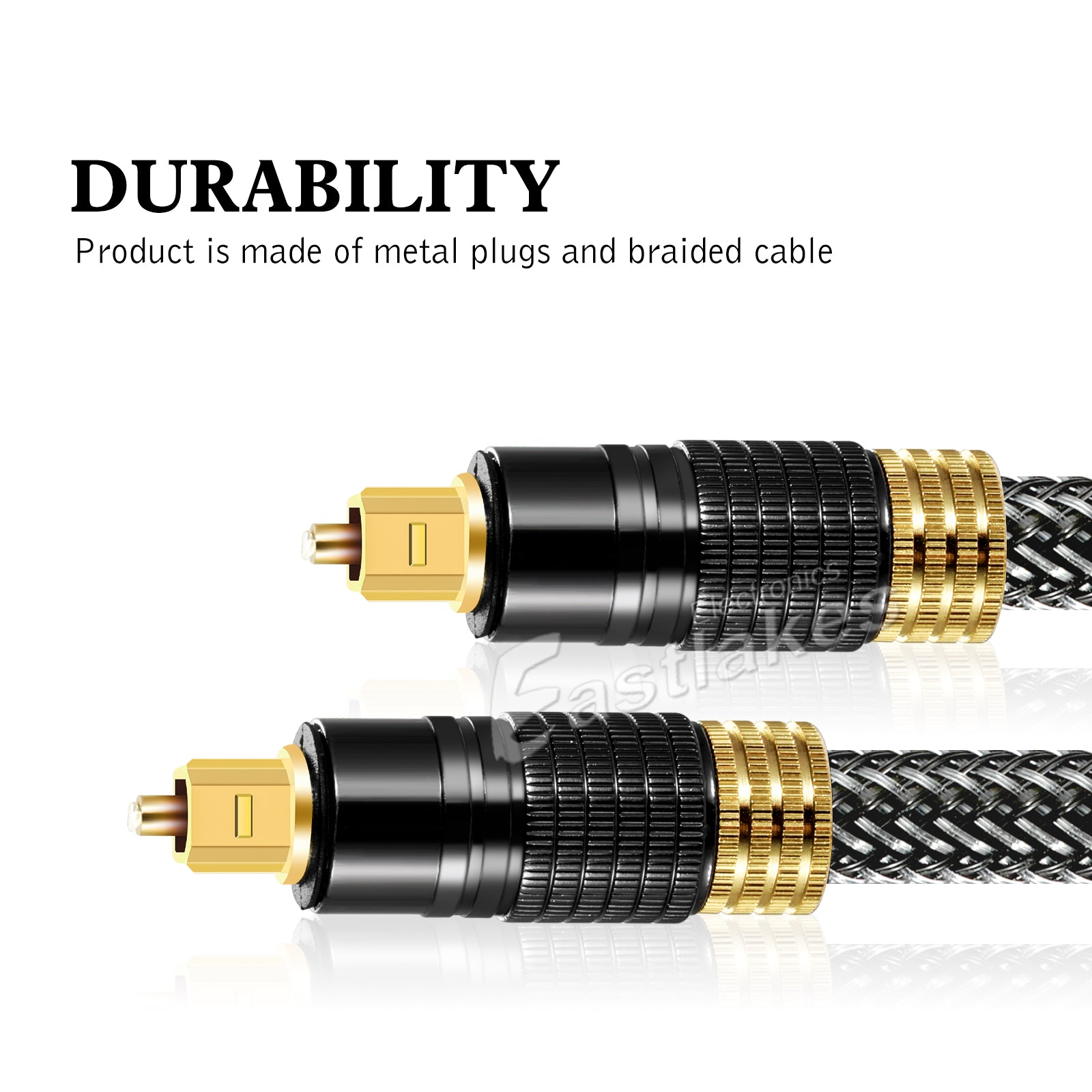 Premium Toslink Optical Fibre Gold Plated Digital Audio Cable - Eastlakes Electronics