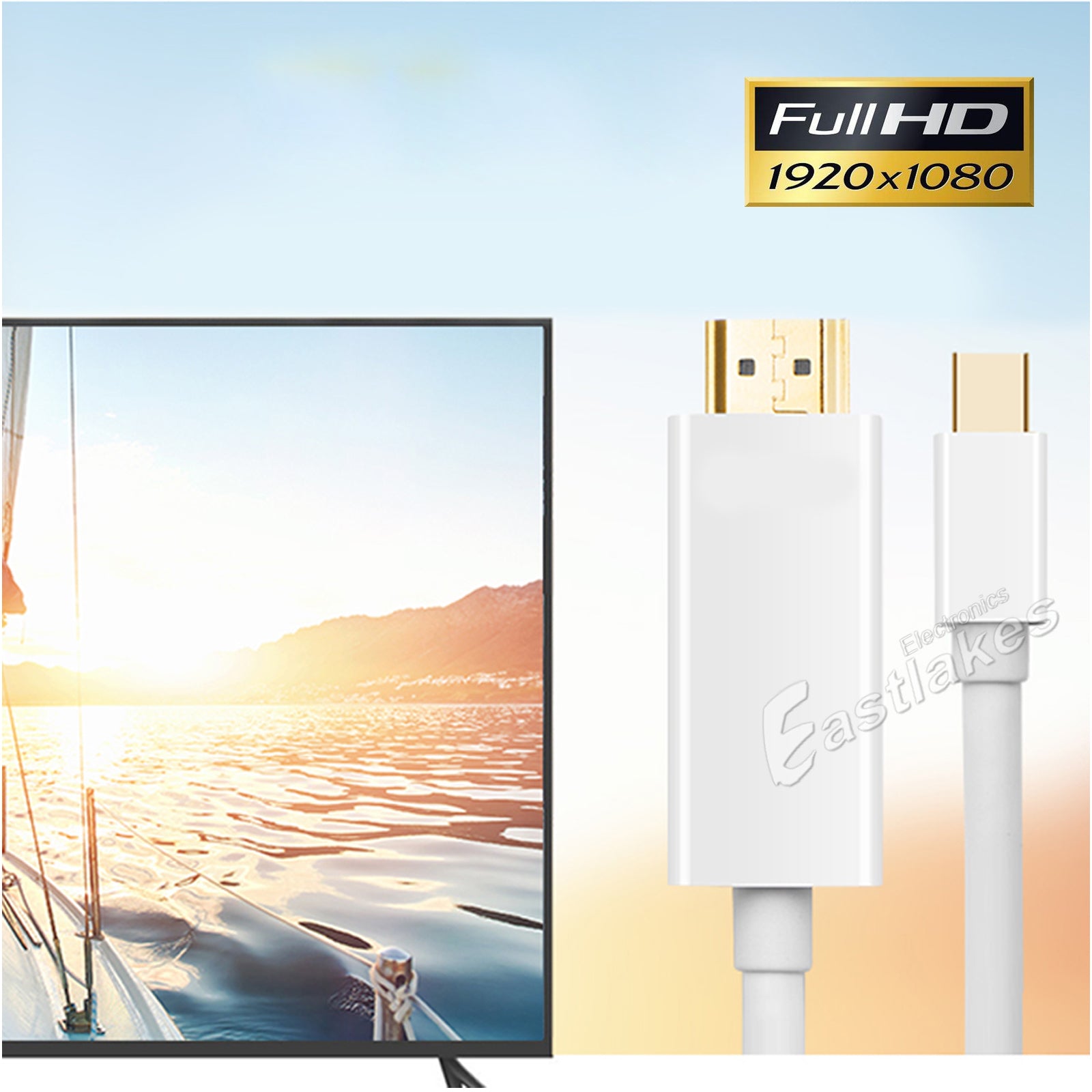 [1.8m / 6ft] mini DisplayPort to HDMI Converter Cable miniDP to HDMI - Eastlakes Electronics