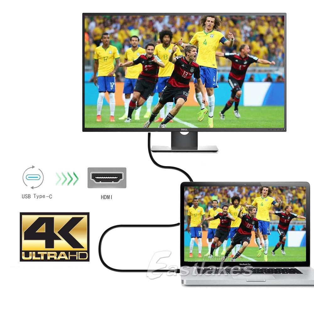 [1.8m / 6ft] USB-C to HDMI Converter Cable 4K UHD - Eastlakes Electronics