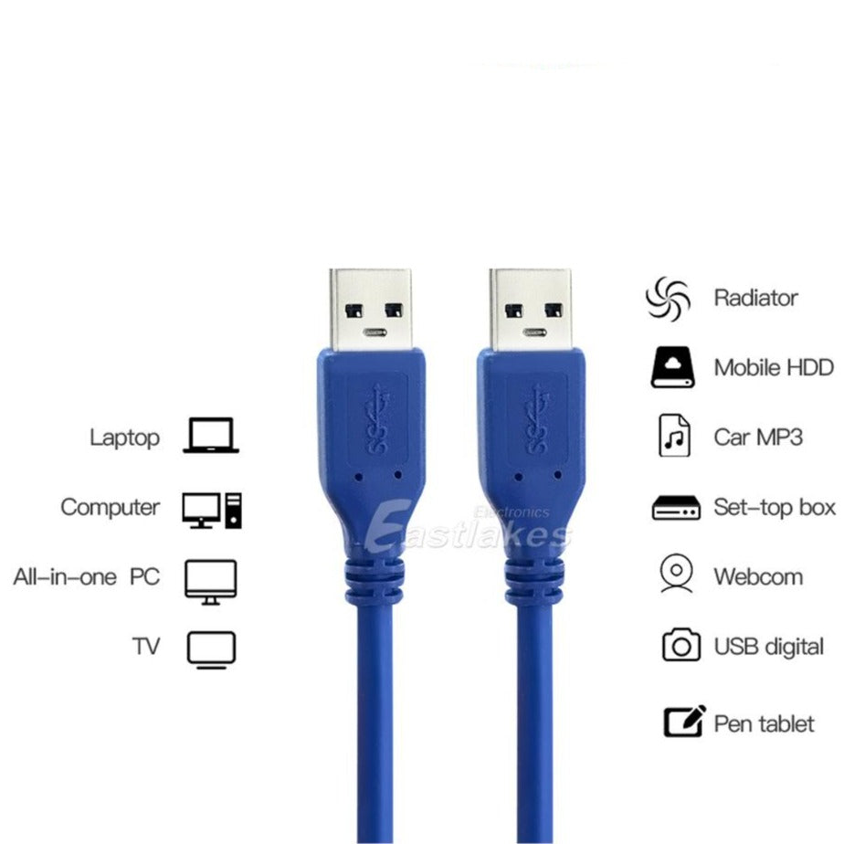 1.5M USB to USB 3.0 Type A Cable Male to Male - Eastlakes Electronics