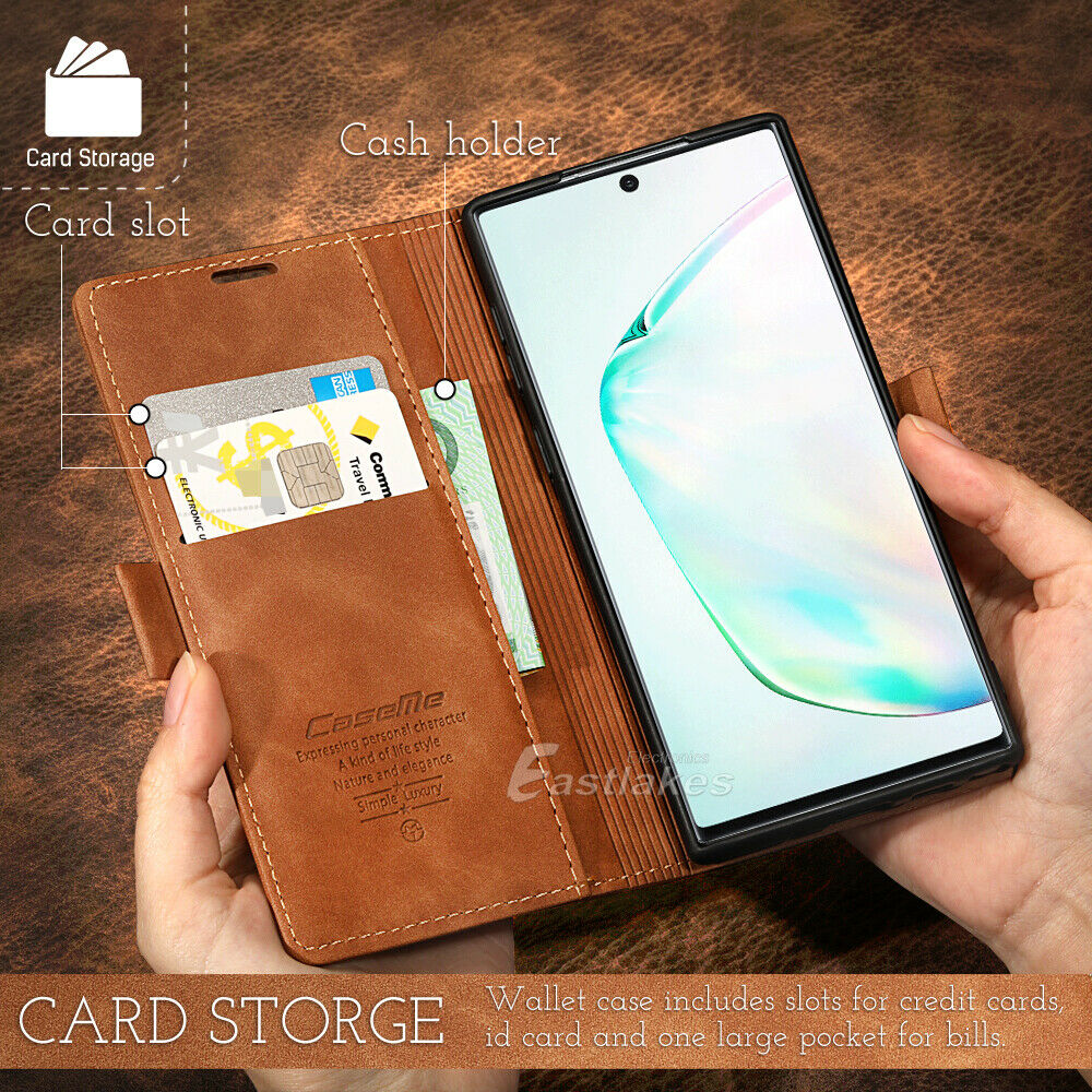 Leather Wallet Case for Samsung S10 Note 10 Plus 5G S20 S21 S22 Ultra - Eastlakes Electronics