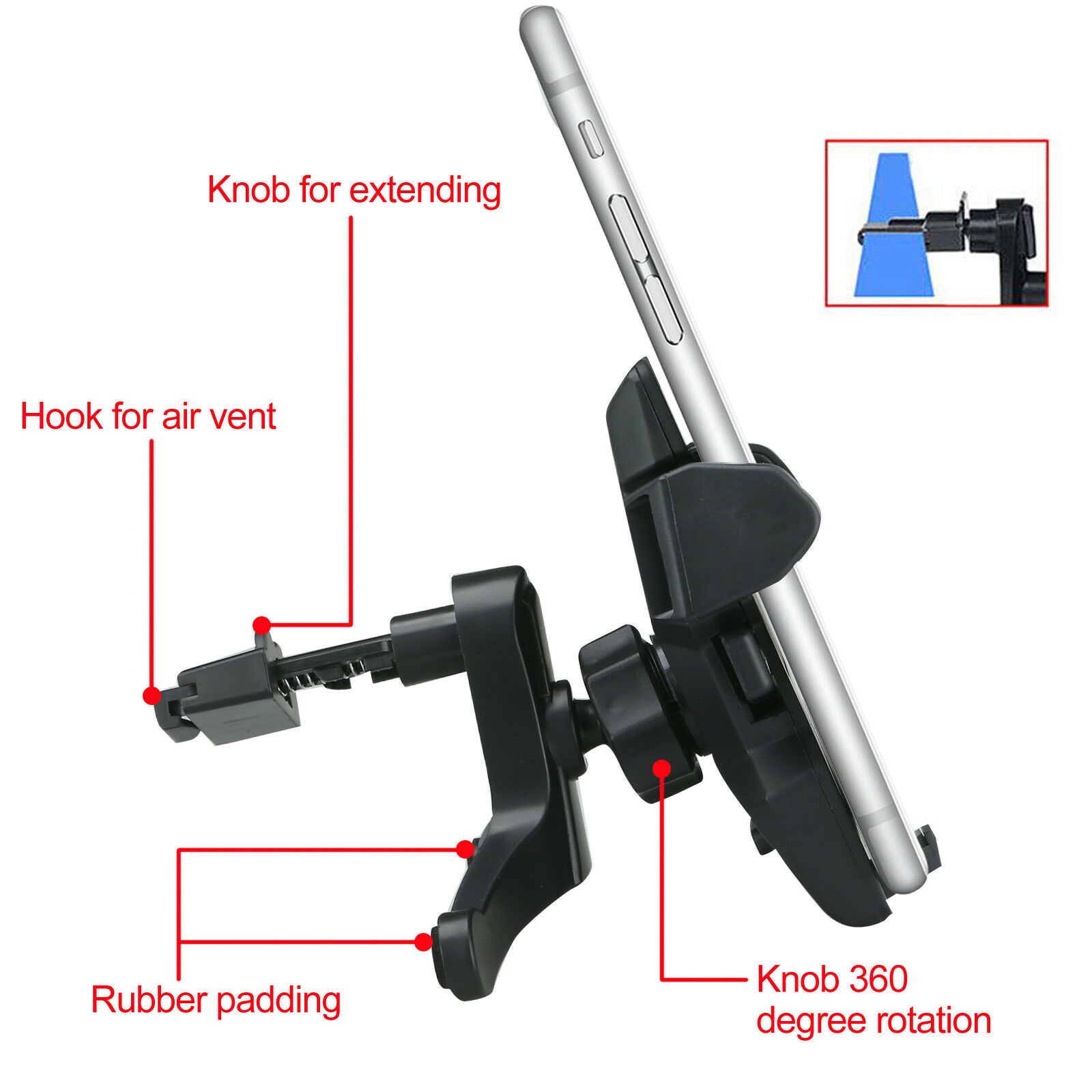 2-in-1 Universal 360° Rotation Car Mount Holder - Eastlakes Electronics