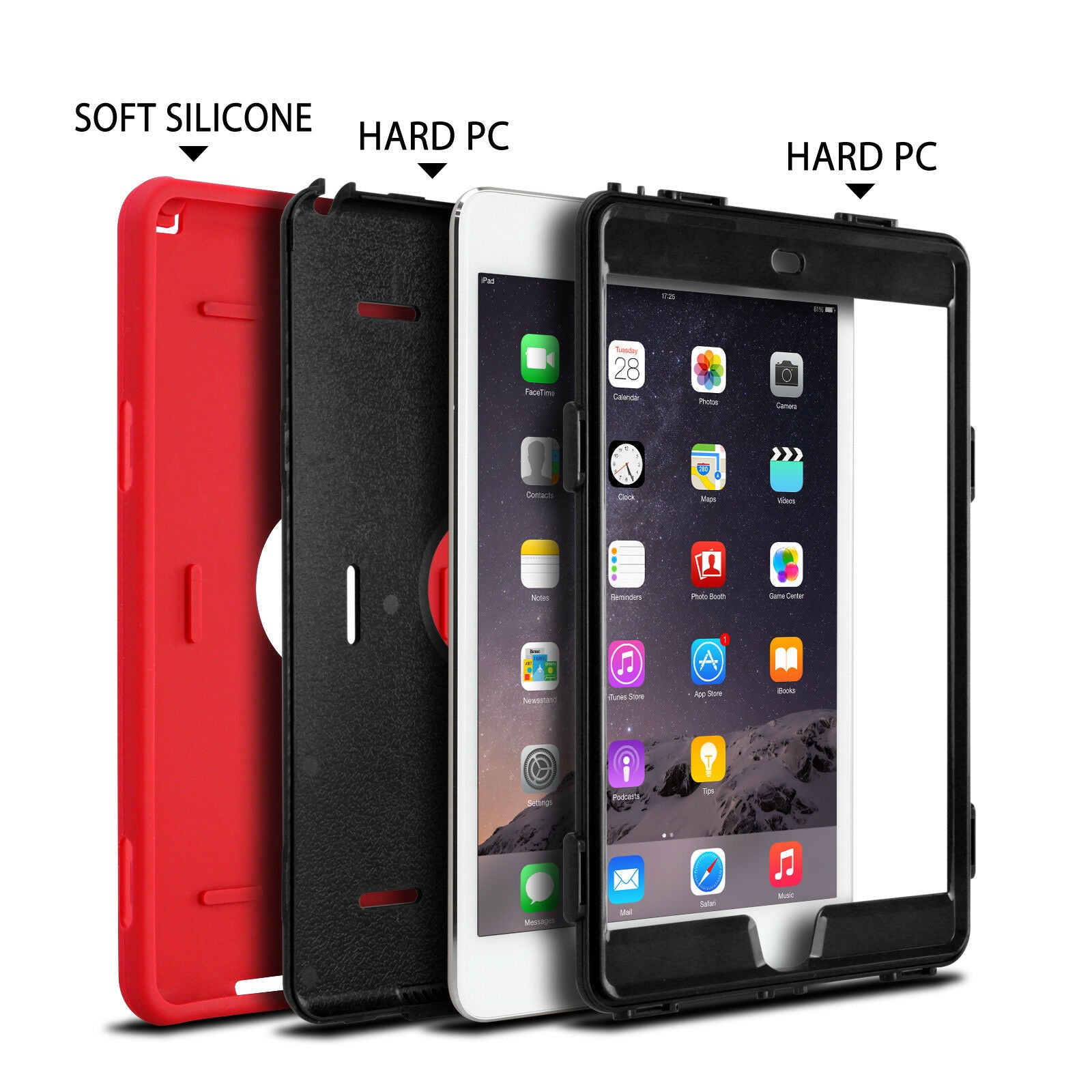 Heavy Duty Protective Cover for Apple iPad 2 3 4 5 6 mini Air - Eastlakes Electronics