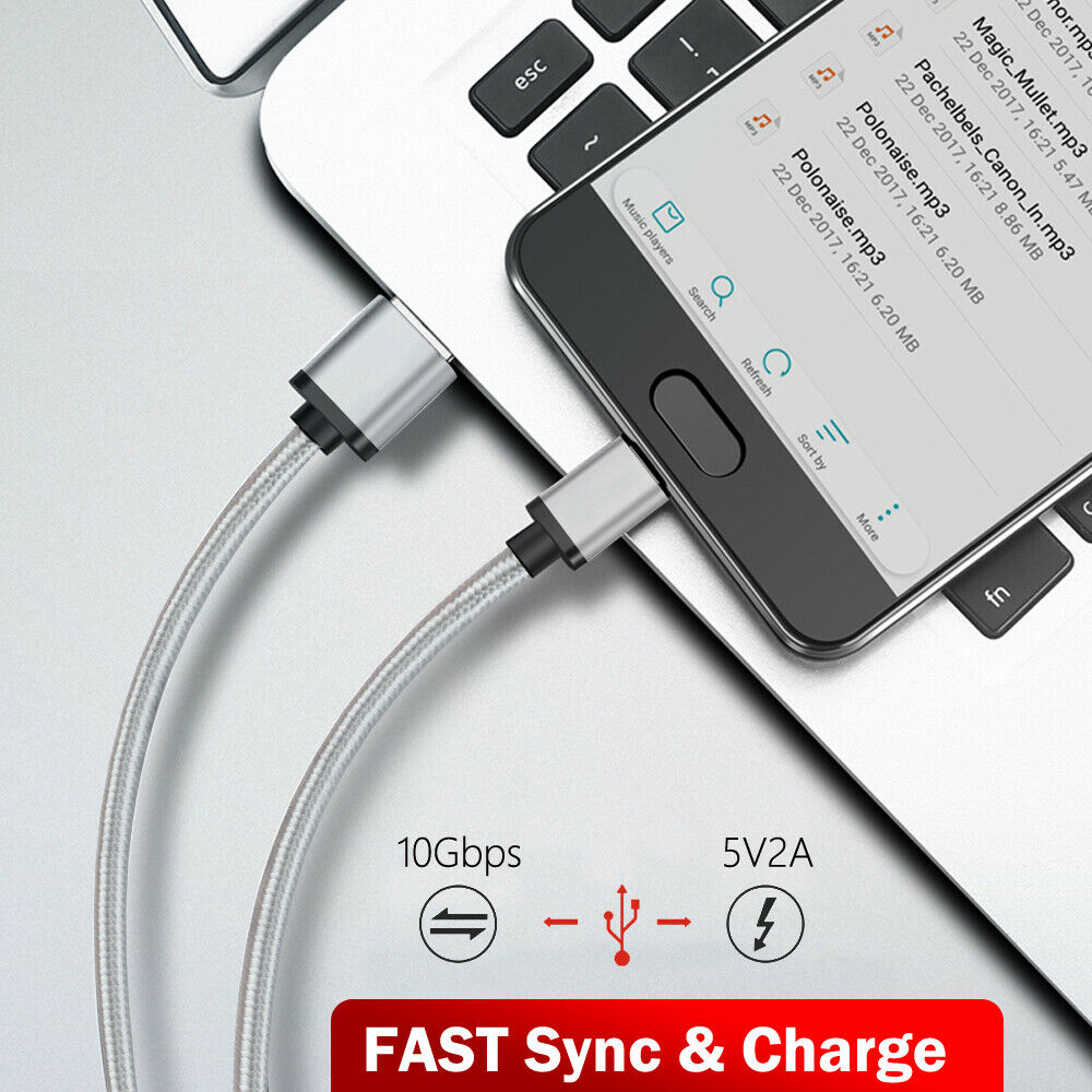 [2 Pack] USB 3.1 Type C Fast Charge USB-C Data Cable - Eastlakes Electronics