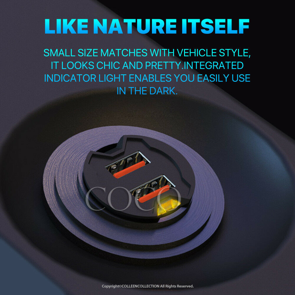 Black Universal Dual USB Car Charger Adapter - Eastlakes Electronics