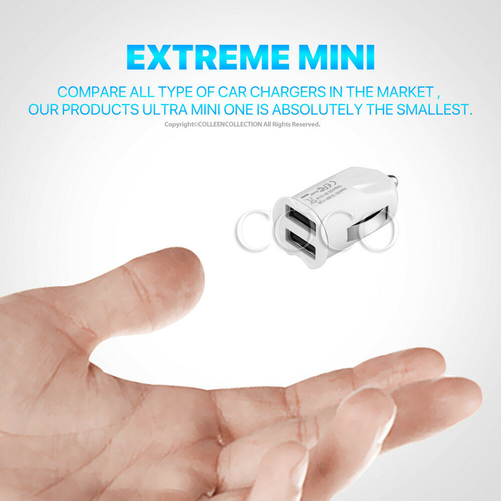 White Universal Dual USB Car Charger Adapter - Eastlakes Electronics