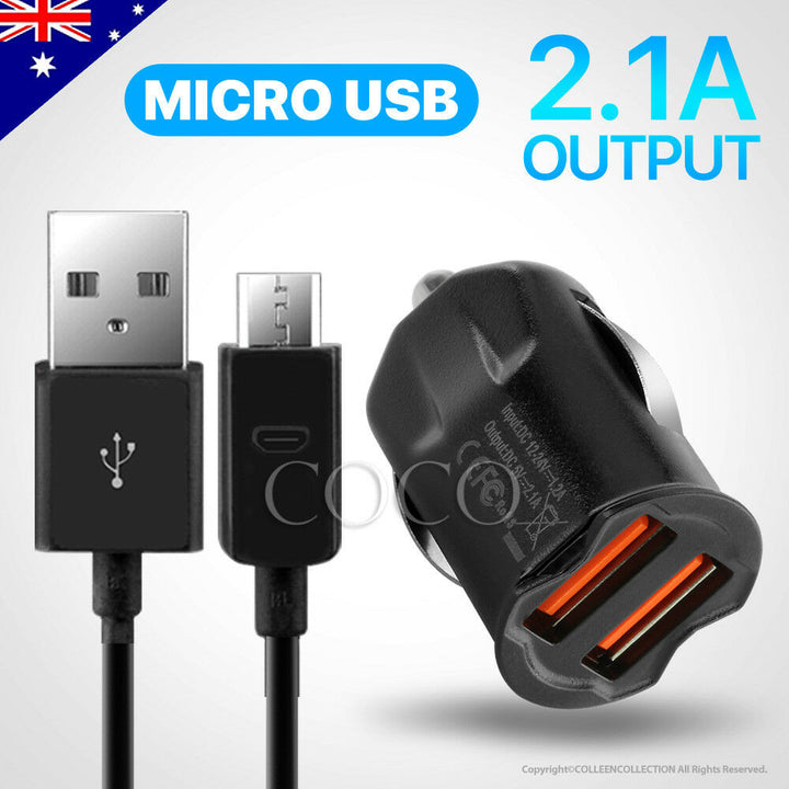 Micro USB Universal Dual USB Car Charger Adapter Set - Eastlakes Electronics