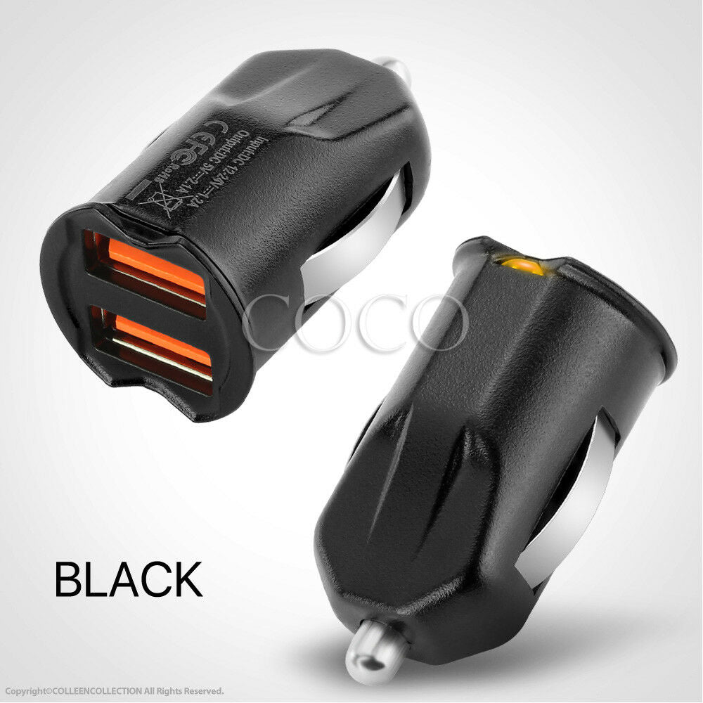 Black Universal Dual USB Car Charger Adapter - Eastlakes Electronics