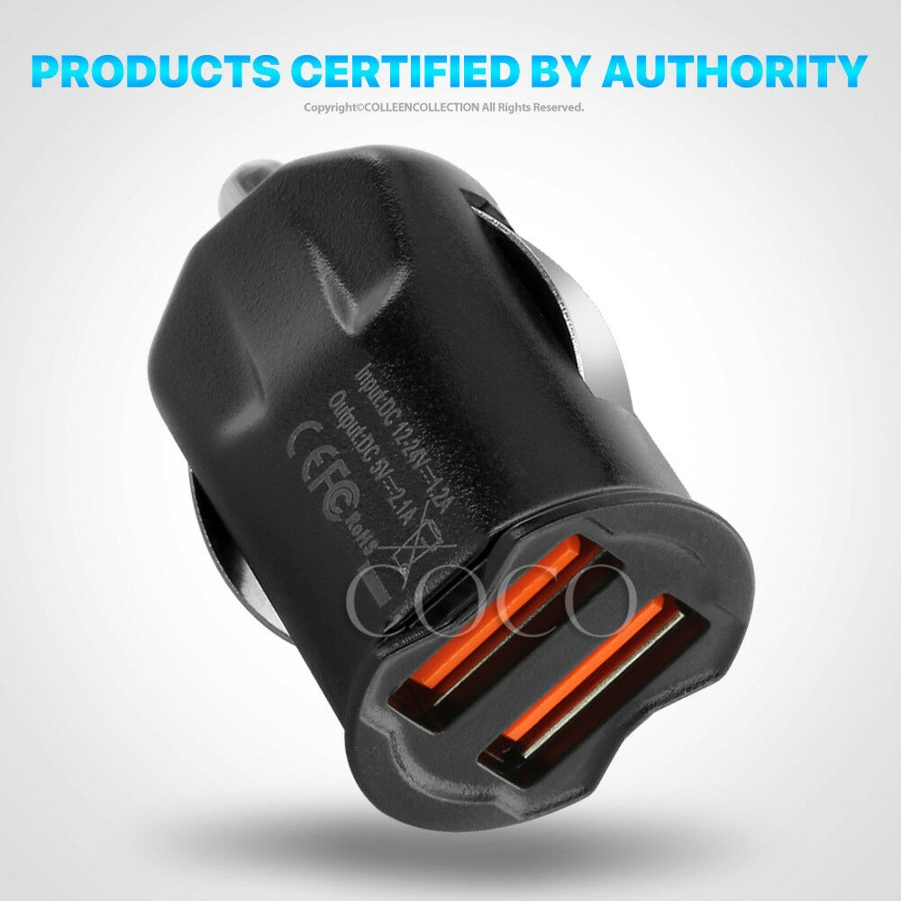 Black Universal Dual USB Car Charger Adapter - Eastlakes Electronics