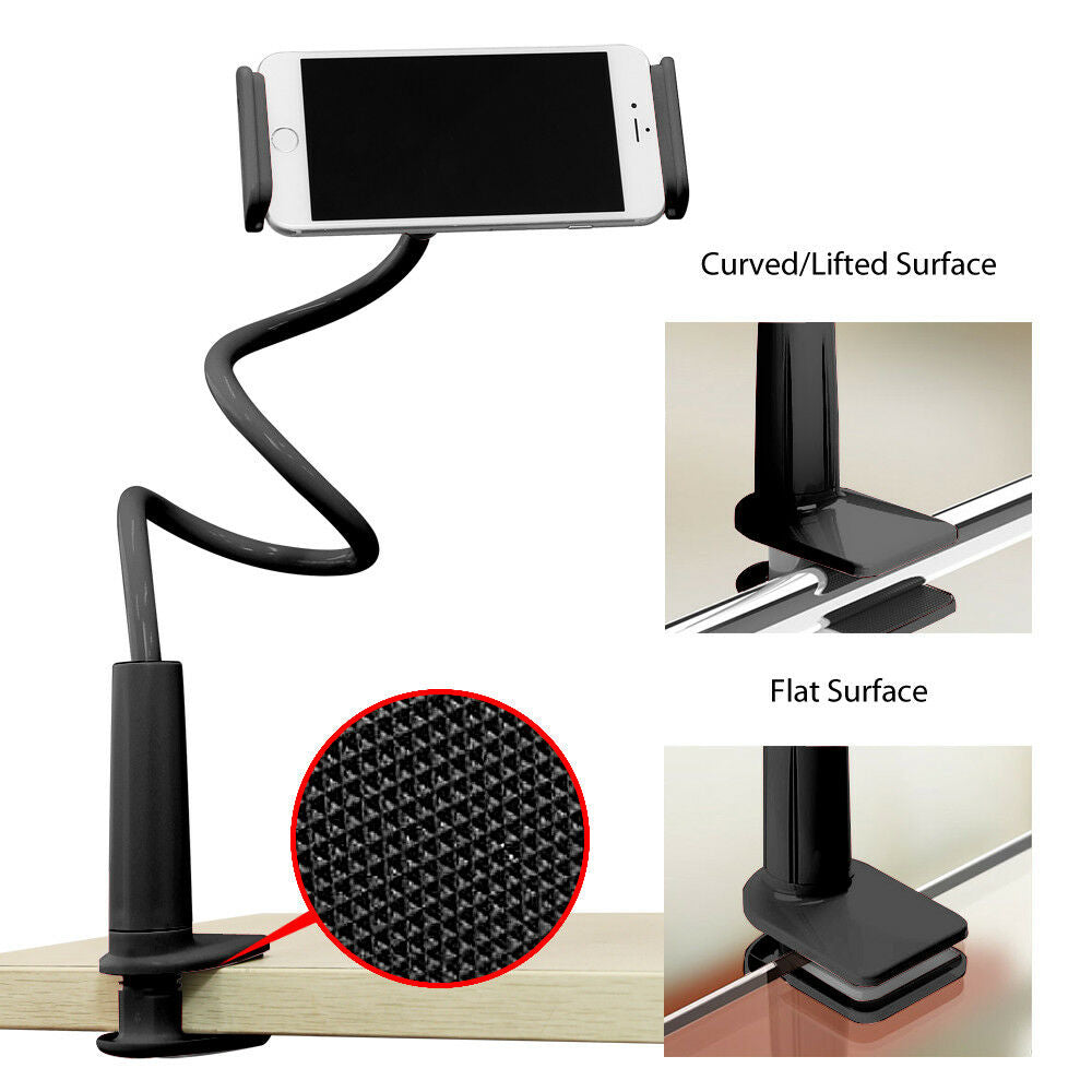 Flexible Phone and Tablet Clip Clamp Holder Lazy Stand Gooseneck For Bed - Eastlakes Electronics