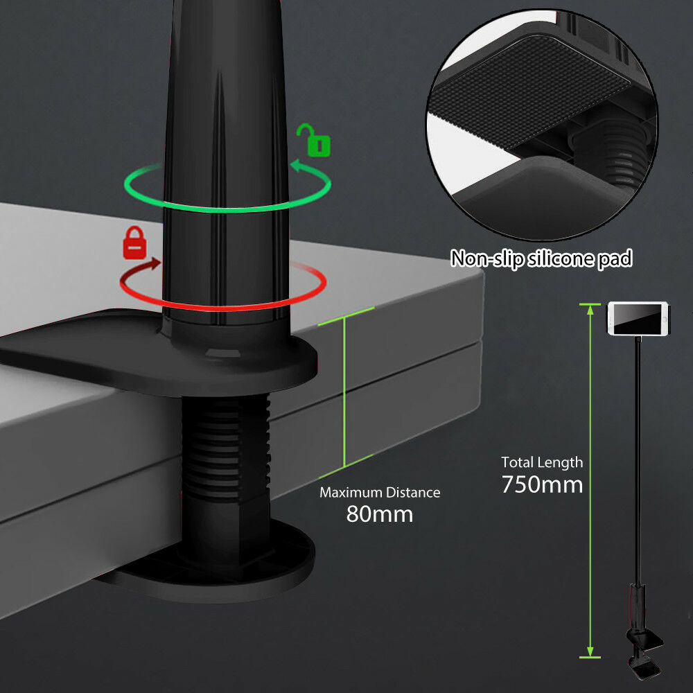 Flexible Phone and Tablet Clip Clamp Holder Lazy Stand Gooseneck For Bed - Eastlakes Electronics
